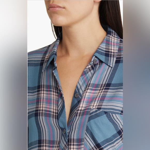 NWOT Rails Hunter Shirt In Blue Jasper Blush Size S $178 - Picture 5 of 10